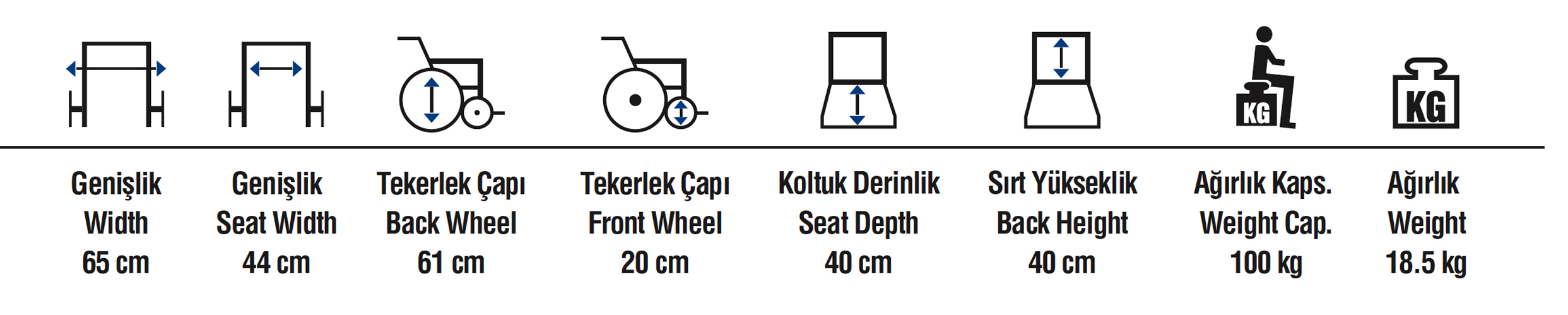 Katlanır Ayak Ve Kol Çıkarılabilir Tekerlekli Sandalye - görsel 2